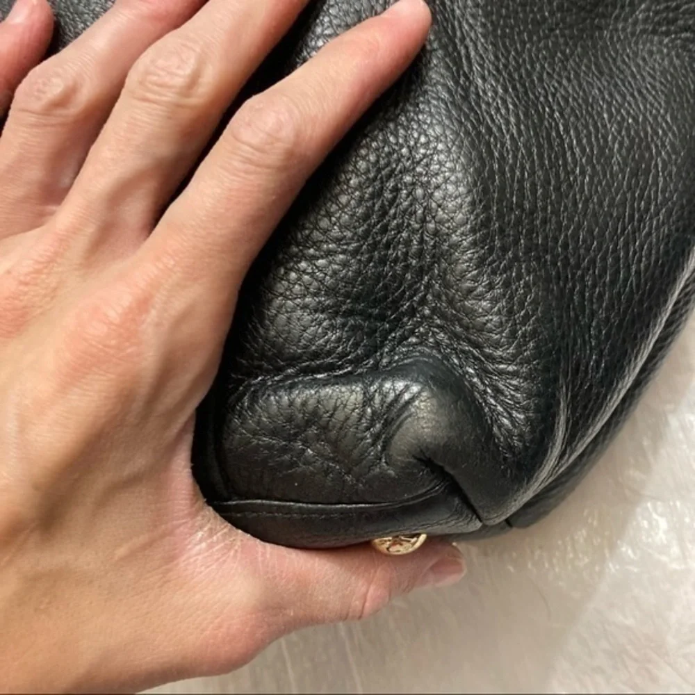 Michael Kors black leather tote bag